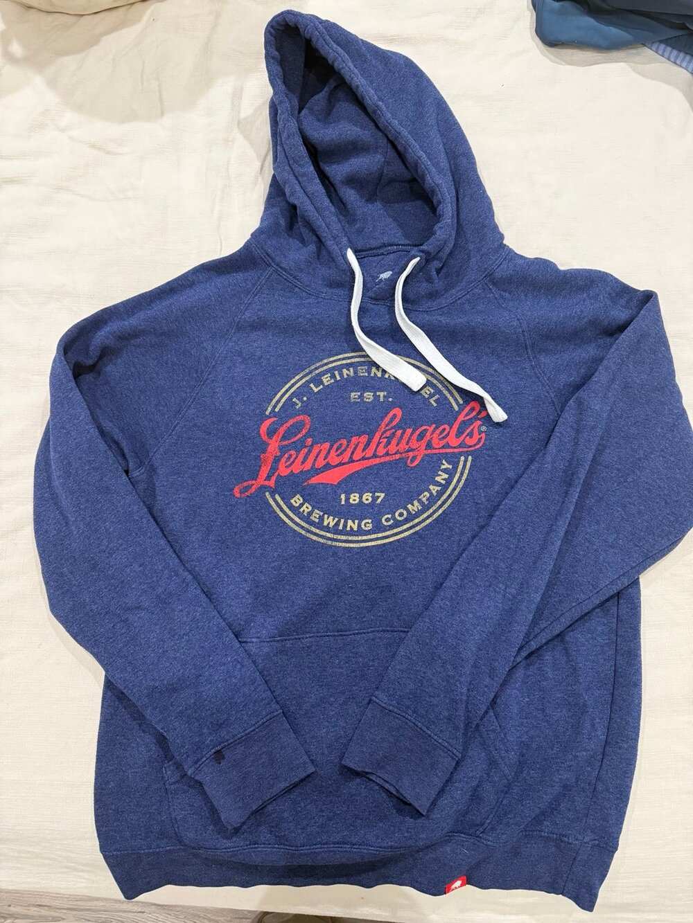 Sportiqe Leinenkugel’s Blue Pullover Hoodie Size Large